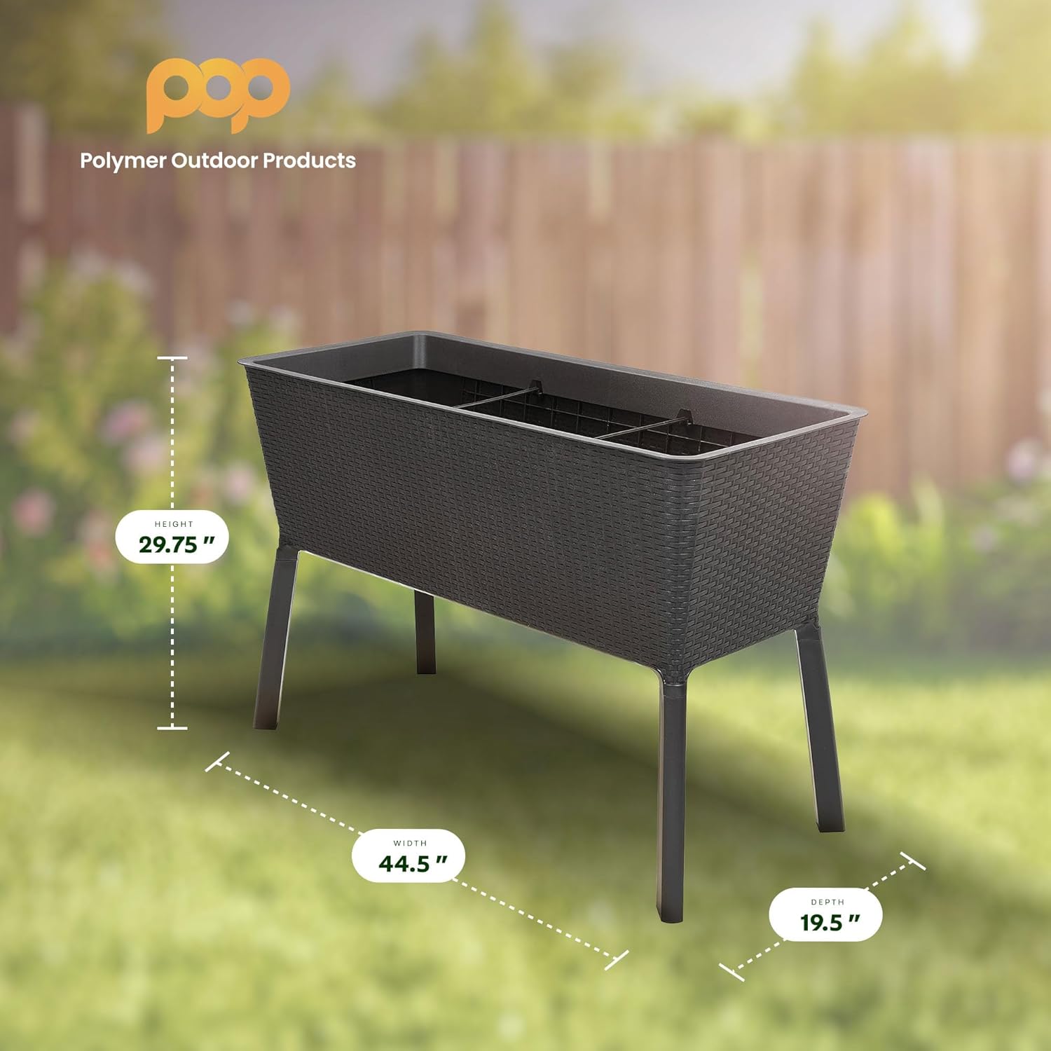 🌿 Elevated Garden Bed | Weatherproof Polymer Outdoor Planter for Easy Gardening 🌻🍃