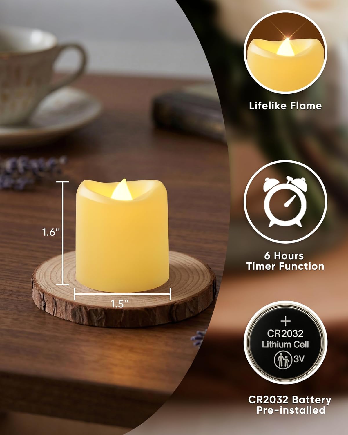 🌟 5-Pack Flameless Flickering Lights, Perfect for Outdoor Décor 🔥✨