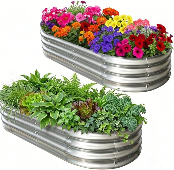 🌿 Galvanized Raised Garden Bed | Durable, Easy-to-Install Planter for Outdoor Gardening 🌼🍅