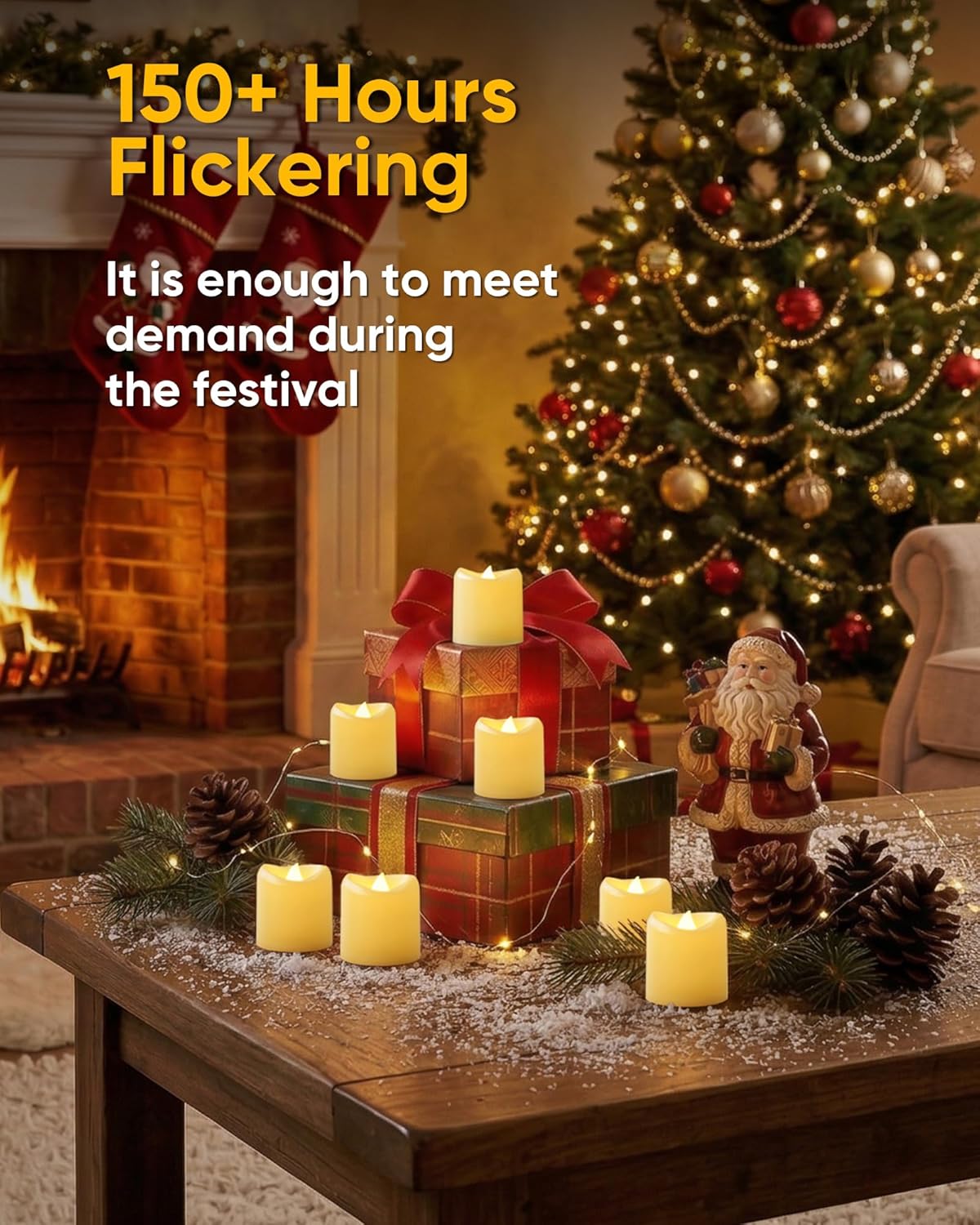 🌟 5-Pack Flameless Flickering Lights, Perfect for Outdoor Décor 🔥✨