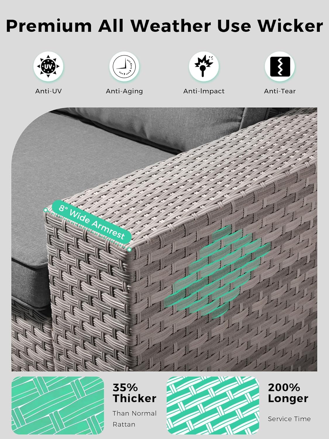 🌞 Cozy Outdoor Sectional Sofa | Comfortable All-Weather Patio Furniture Set for Stylish Conversations 🛋️🌿