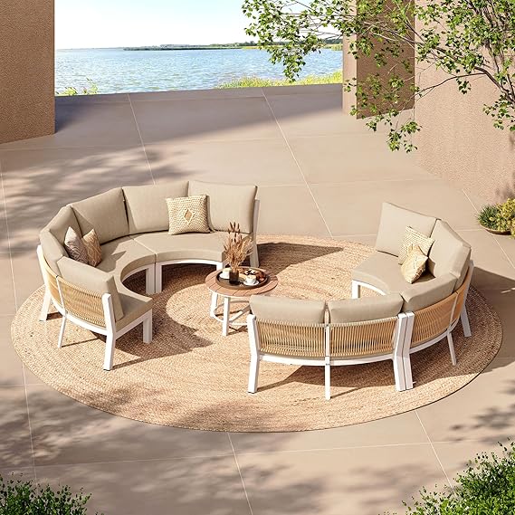 🌟 All-Weather Outdoor Sectional Sofa Set | Stylish, Durable, and Comfortable for Your Backyard Retreat 🌞💺