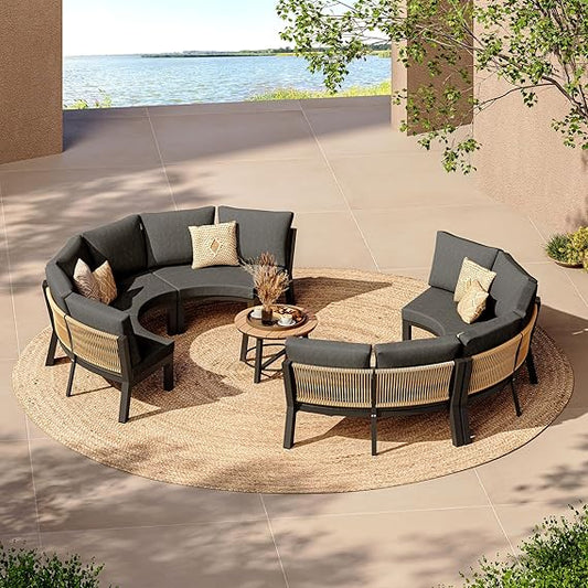 🌟 All-Weather Outdoor Sectional Sofa Set | Stylish, Durable, and Comfortable for Your Backyard Retreat 🌞💺