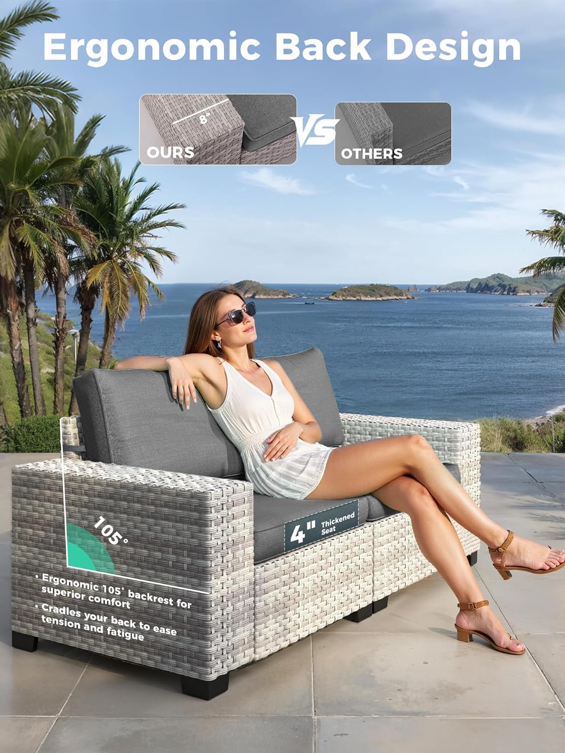 🌞 Cozy Outdoor Sectional Sofa | Comfortable All-Weather Patio Furniture Set for Stylish Conversations 🛋️🌿