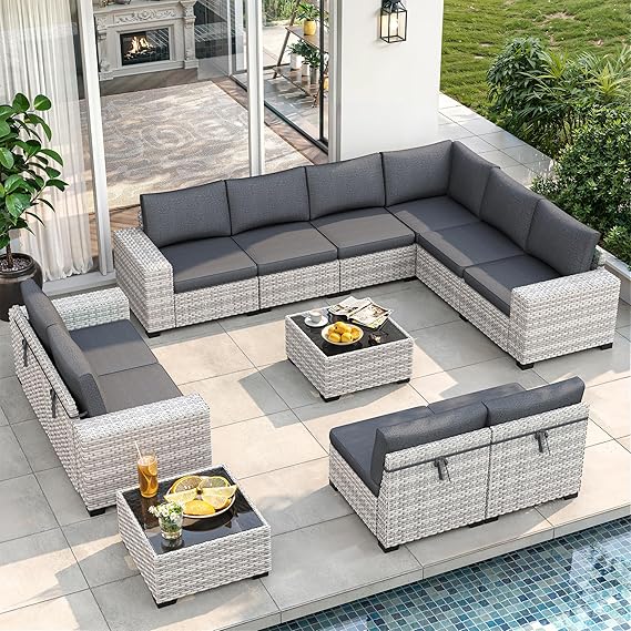 🌞 Cozy Outdoor Sectional Sofa | Comfortable All-Weather Patio Furniture Set for Stylish Conversations 🛋️🌿