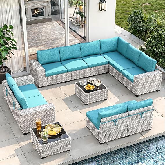 🌞 Cozy Outdoor Sectional Sofa | Comfortable All-Weather Patio Furniture Set for Stylish Conversations 🛋️🌿