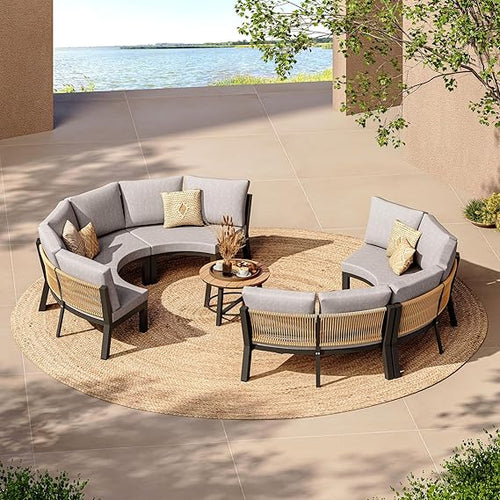 🌟 All-Weather Outdoor Sectional Sofa Set | Stylish, Durable, and Comfortable for Your Backyard Retreat 🌞💺