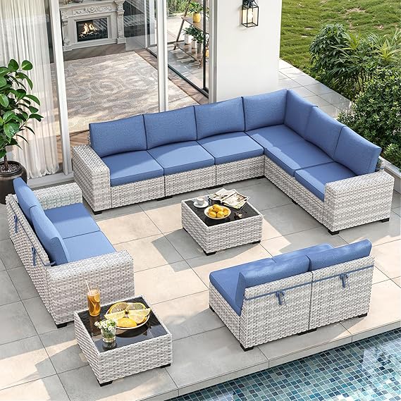 🌞 Cozy Outdoor Sectional Sofa | Comfortable All-Weather Patio Furniture Set for Stylish Conversations 🛋️🌿